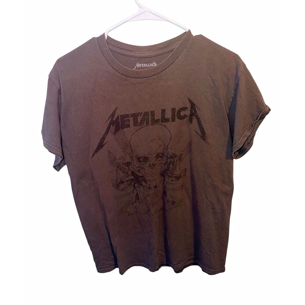 Metallica Men's Gray Graphic Skull Logo Crew Neck Short Sleeve T-Shirt M